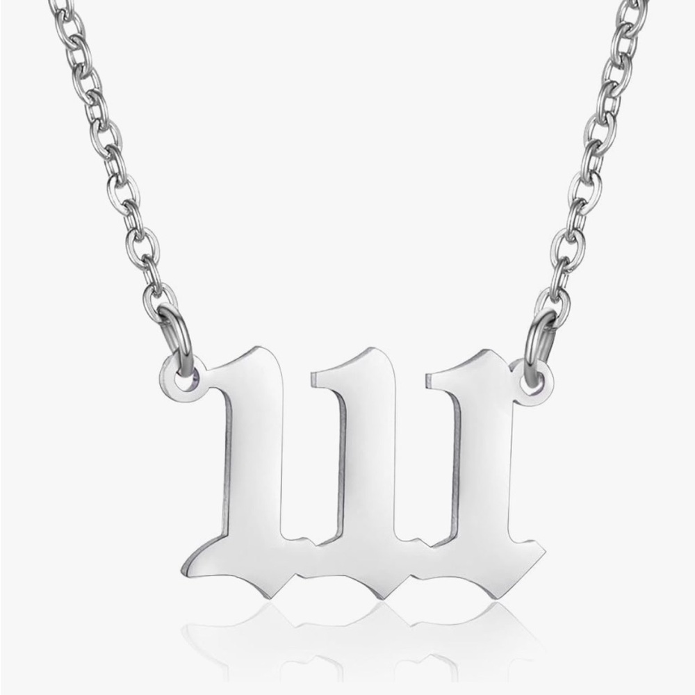 Angel number stainless steel chain necklace